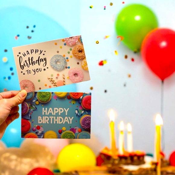 2 Pcs Birthday Greeting Cards with Envelopes Heartfelt Blessing Messages 🎉🎁🎊 - Picture 3 of 5